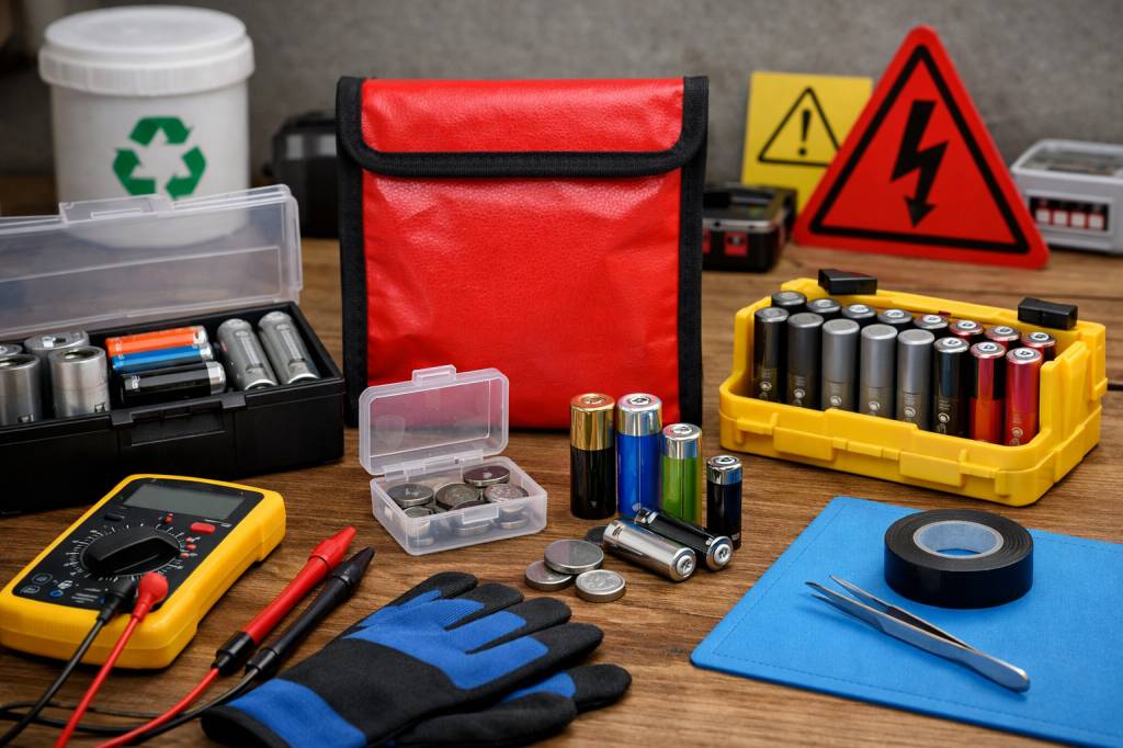 Stockage et manipulation sûre des piles et batteries pour éviter fuites, courts-circuits et pertes de capacité